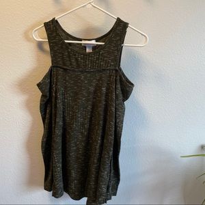 Motherhood dark green cold shoulder sweater